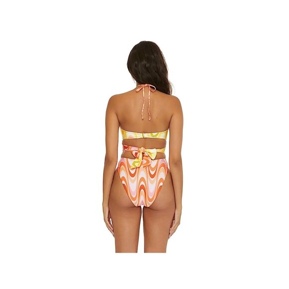 Becca Whirlpool Margot High Neck Halter One Piece Size Small Citrus Retro Print - Picture 6 of 16